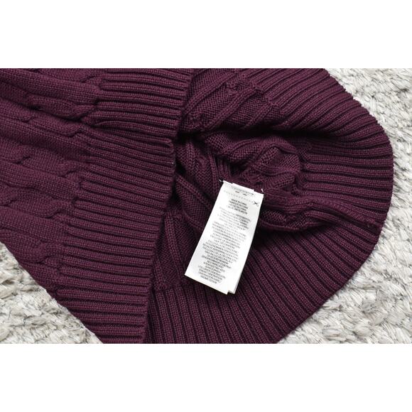 NEW Polo Ralph Lauren Burgundy Cotton Pullover Sweater Women's L Knit Premium - Picture 9 of 9